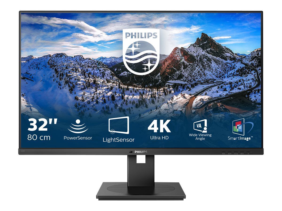 LCD Monitor with PowerSensor, 328B1/00, 31.5 ", VA, 4K UHD, 16:9, 60 Hz, 4 ms, 3840 x 2160 pixels, 350 cd/m², Audio out, HDMI ports quantity 2, Black