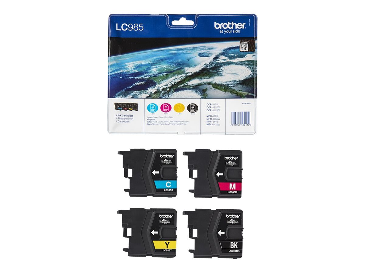 Brother LC985VALBP, Ink cartridge, Magenta, Black, Cyan, Yellow