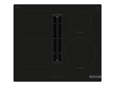 PVS611B16E, Induction hob with integrated ventilation system, 60 cm, Number of burners/cooking zones 4, B, Black, Touch
