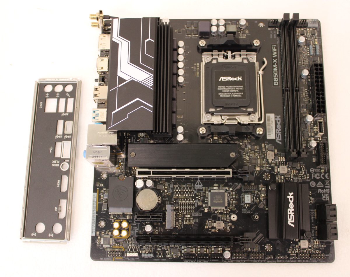 ASRock B850M-X WIFI, Processor family AMD, Processor socket AM5, DDR5, Supported hard disk drive interfaces SATA, M.2, Number of SATA connectors 4, USED, REFURBISHED, WITHOUT ANTENA. ACCESSORIES, ONLY BACKPANEL INCLUDED