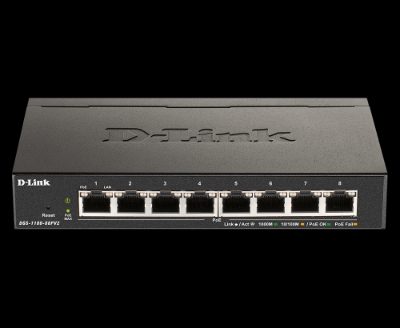 8-Port Gigabit PoE Smart Managed Switch, DGS-1100-08PV2, Web managed, Desktop, Power supply type External