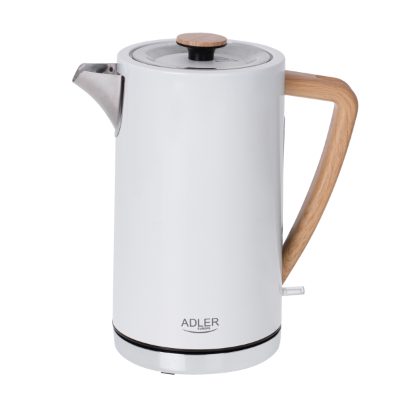 Kettle, AD 1347w, Electric, 2200 W, 1.5 L, Stainless steel, 360° rotational base, White