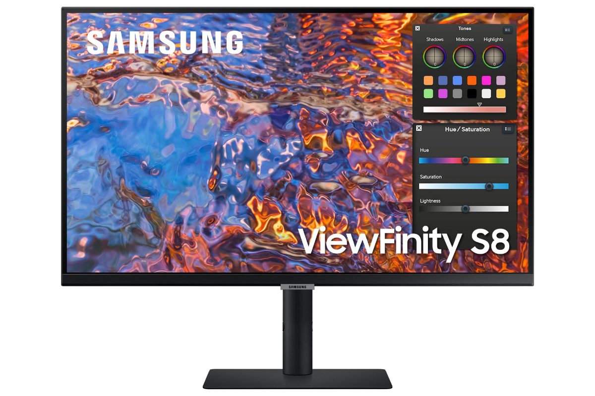 LCD Monitor, SAMSUNG, ViewFinity S8, 27", Business/4K, Panel IPS, 3840x2160, 16:9, 60Hz, 5 ms, Swivel, Pivot, Height adjustable, Tilt, Colour Black, LS27B800PXPXEN