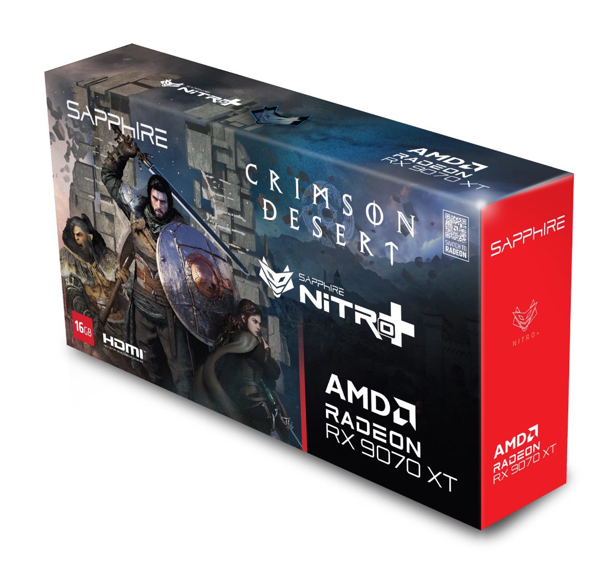 Graphics Card, SAPPHIRE, AMD, Radeon RX 9070 XT, 16 GB, GDDR6, 256 bit, PCI Express x16 5.0, Active, 11348-10-20G