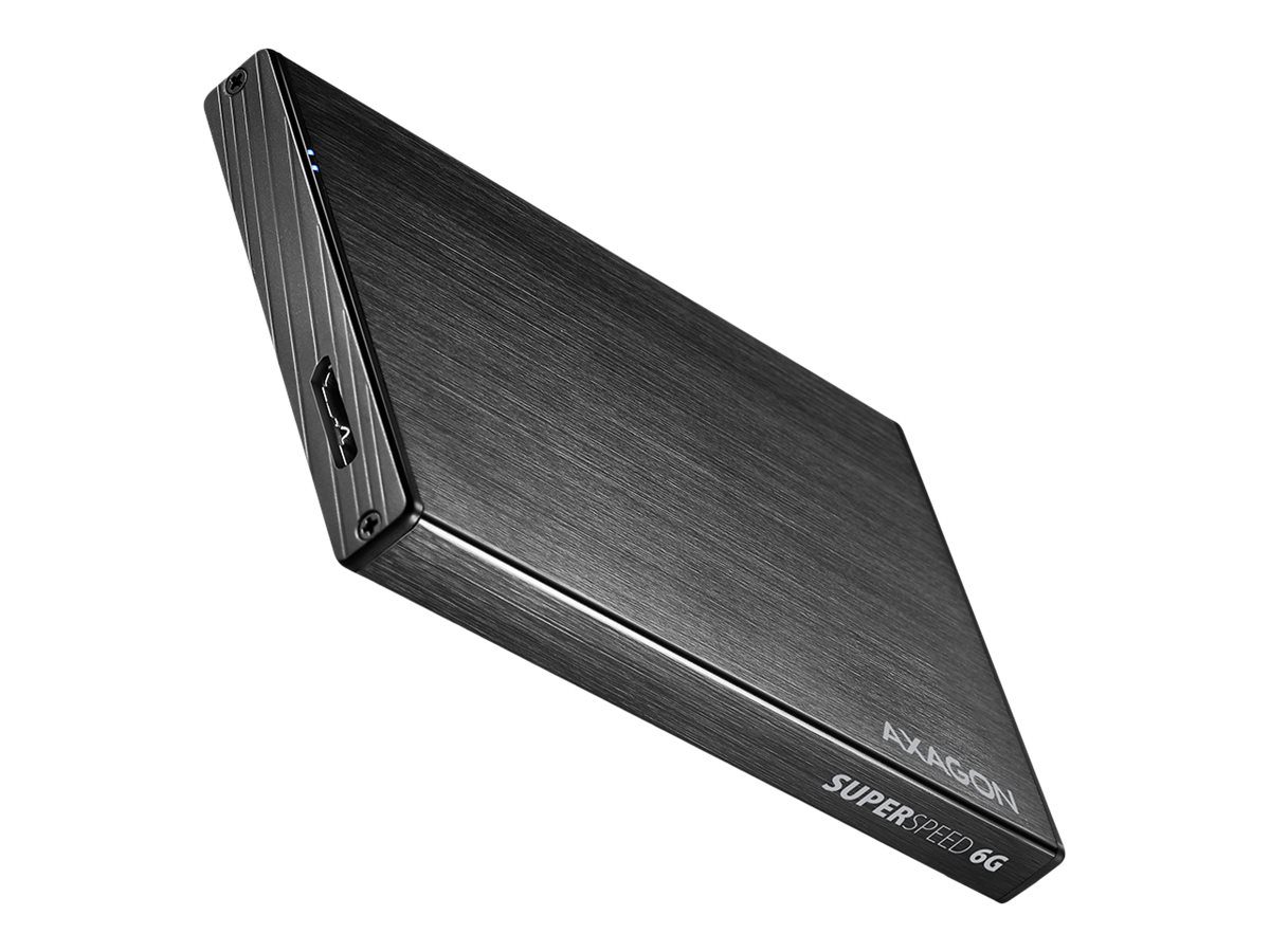 A compact aluminum USB 3.2 Gen 1 - SATA 6G external box designed for 2.5" SSD/HDD, EE25-XA6