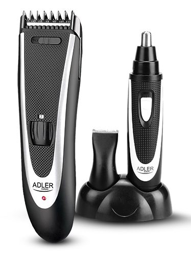 AD 2822 Hair clipper + trimmer, 18 hair clipping lengths, Thinning out function, Stainless steel blades, Black, Hair clipper + trimmer, Black