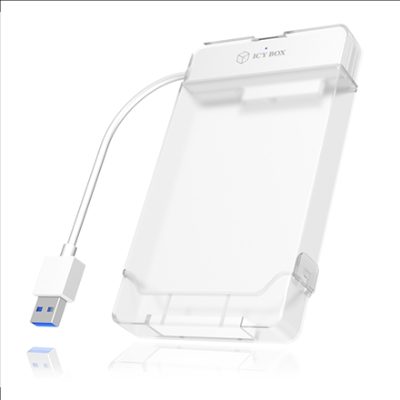ICY BOX, Adapter cable with protective a cover for 2.5" SATA hard disks to USB 3.0, blue Access LED, SATA, USB 3.0, 2.5"