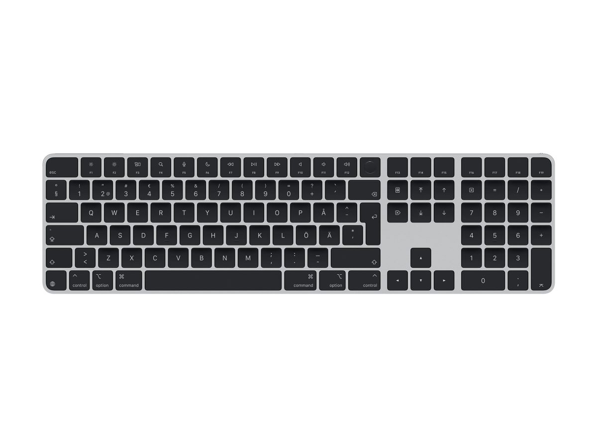 Apple Magic Keyboard with Touch ID and Numeric Keypad, MXK83S/A, Standard, Wireless, Bluetooth, Swedish