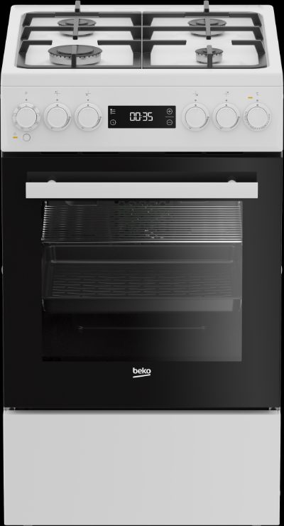 BEKO Cooker, FSM51339DWDS, Hob type Gas, Oven type Electric, White, Width 50 cm, Grilling, LED, Depth 60 cm, 60 L