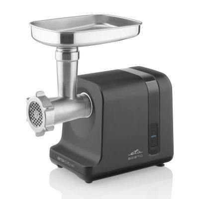 Meat grinder, ETA607590000 Besto, Black/Stainless Steel, 2500 W, Number of speeds 1, Throughput (kg/min) 2.9, Sausage stuffing, fine grinding, coarse grinding, medium grinding, grating, fruit press