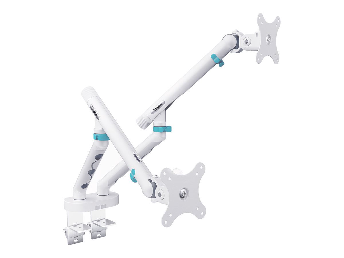 Digitus Desk Mount, Tilt, rotation, pivot, Dual design monitor mount, 2x 35", 2x 10 kg, 35 ", Maximum weight (capacity) 20 kg, White