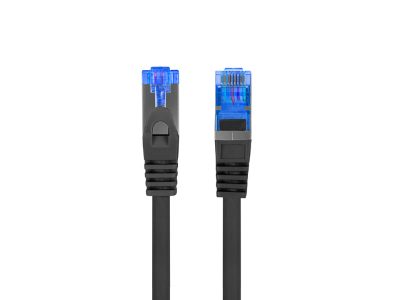 Patchcord Cat.6A S/FTP LSZH CCA Black Fluke Passed, PCF6A-10CC-0050-BK, 0.5 m, Black