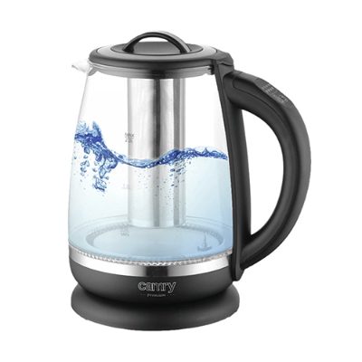 Kettle, CR 1290, Standard, 2200 W, 2 L, Plastic/glass, 360° rotational base, Black/Transparent