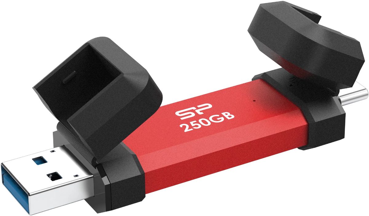Silicon Power DS72, 250 GB, USB Type-A/USB Type-C 3.2 Gen 2, Red