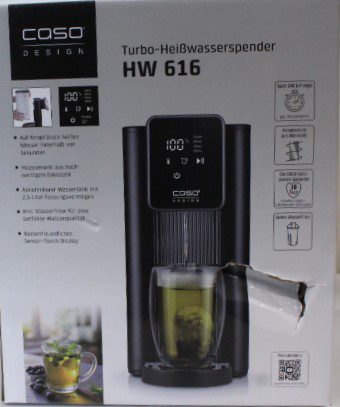 Caso HW 616 Turbo Hot Water Dispenser, Capacity 2.5 L, Stainless steel, Black, SALE OUT. Caso Turbo Hot Water Dispenser, HW 616, Water Dispenser, 2600 W, 2.5 L, Plastic/Stainless Steel, Black/Stainless Steel