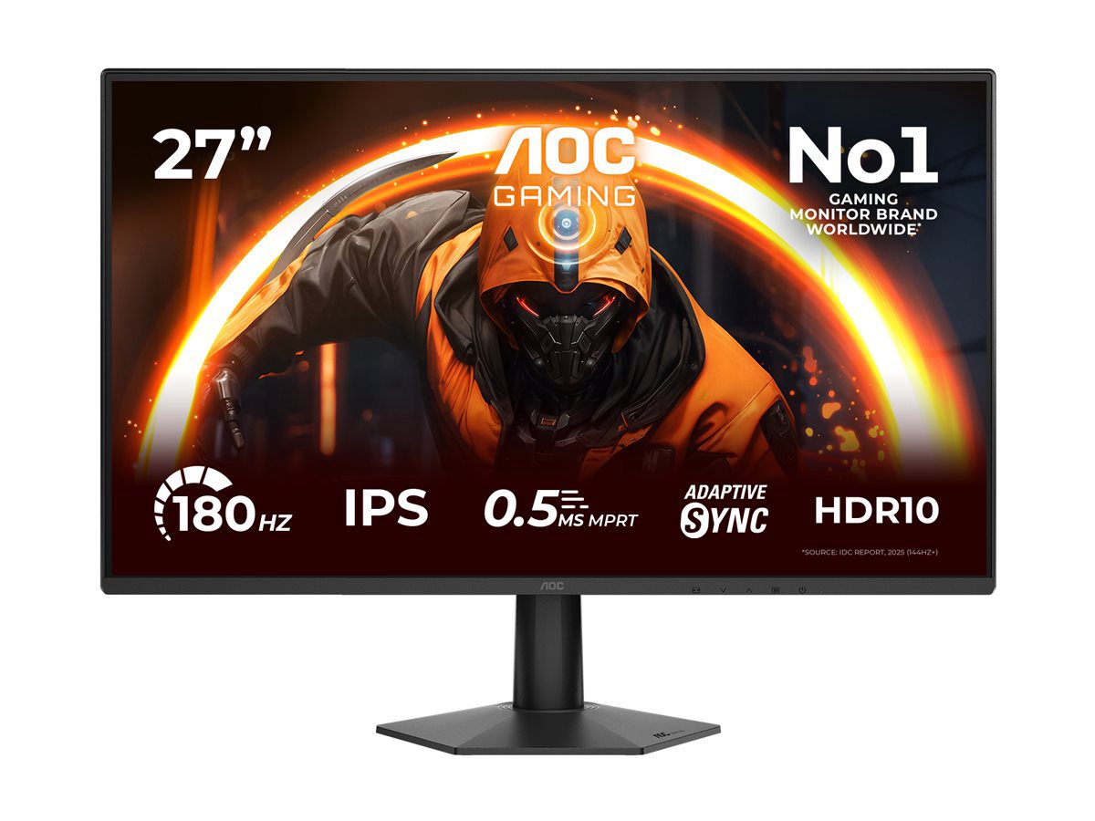 AOC 27G50F, 27 ", IPS, FHD, 16:9, 144 Hz, 0.5 ms, 1920 x 1080 pixels, 300 cd/m², HDMI ports quantity 1, Black