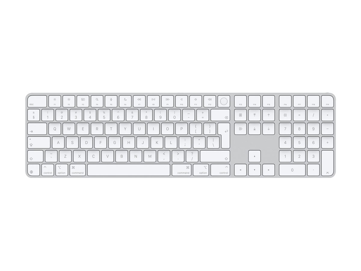Apple Magic Keyboard with Touch ID and Numeric Keypad, Keyboard, Wireless, English, White