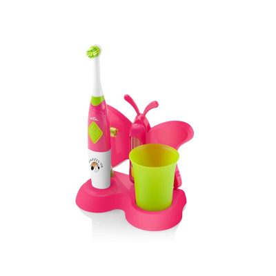 Toothbrush with water cup and holder, Sonetic  ETA129490070, Battery operated, For kids, Number of brush heads included 2, Number of teeth brushing modes 2, Pink