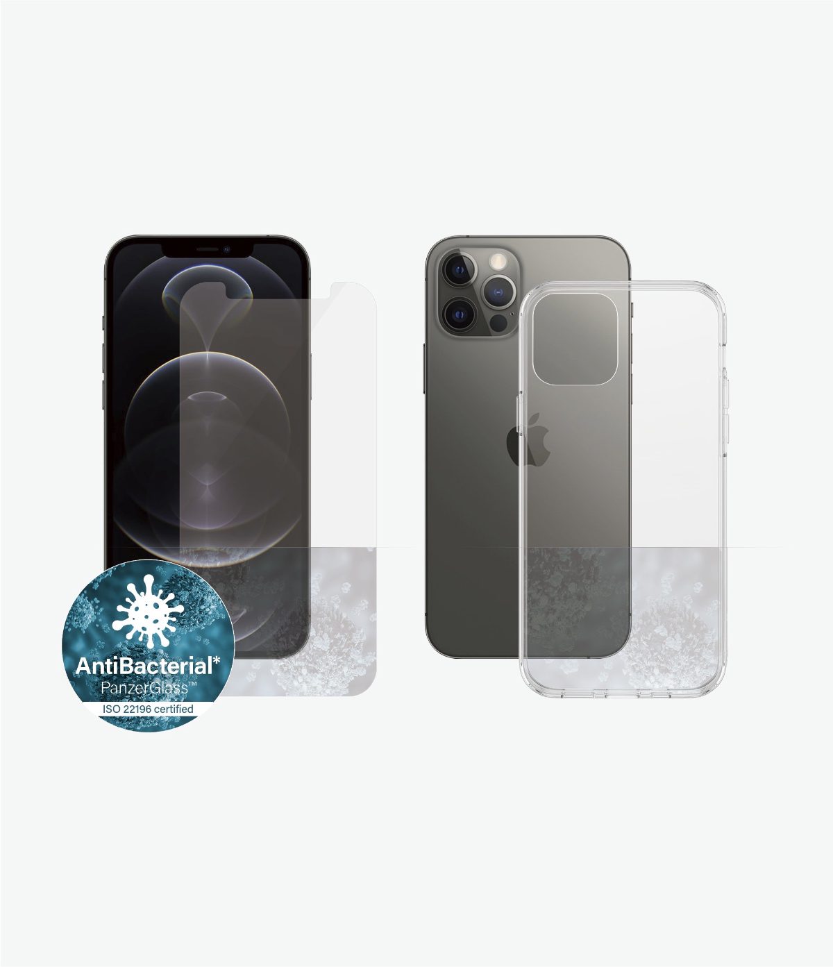 TPU Case, Apple, iPhone 12/ 12 Pro, Tempered glass, Transparent, This 360⁰ bundle includes a PanzerGlass screen protector and a clear TPU case cover which gives the phone a full body protection; Full frame coverage; Rounded edges; Crystal clear; 100% touch preservation, Antifingerprint screen protector