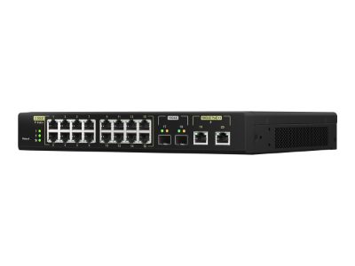 16 ports 2.5GbE RJ45 with PoE 802.3at (30W), 2 ports 10GbE SFP+, 2 ports 10GbE RJ45 with PoE 802.3bt (90W), QSW-M2116P-2T2S, Web managed, Rackmountable, Power supply type Internal