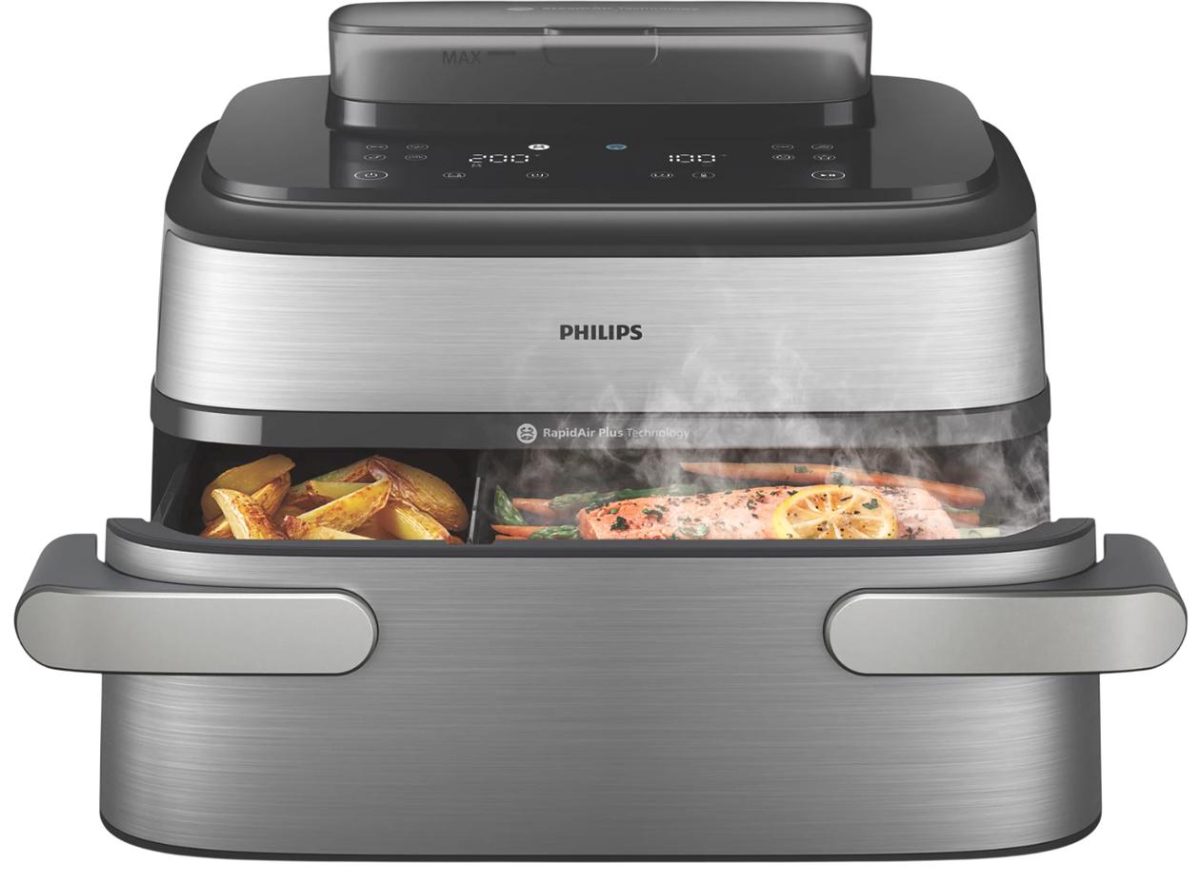 Philips Airfryer, NA565/02 5000 Series, Power 2750 W, Capacity 9.5 L, Silver/Black, RapidAir Plus