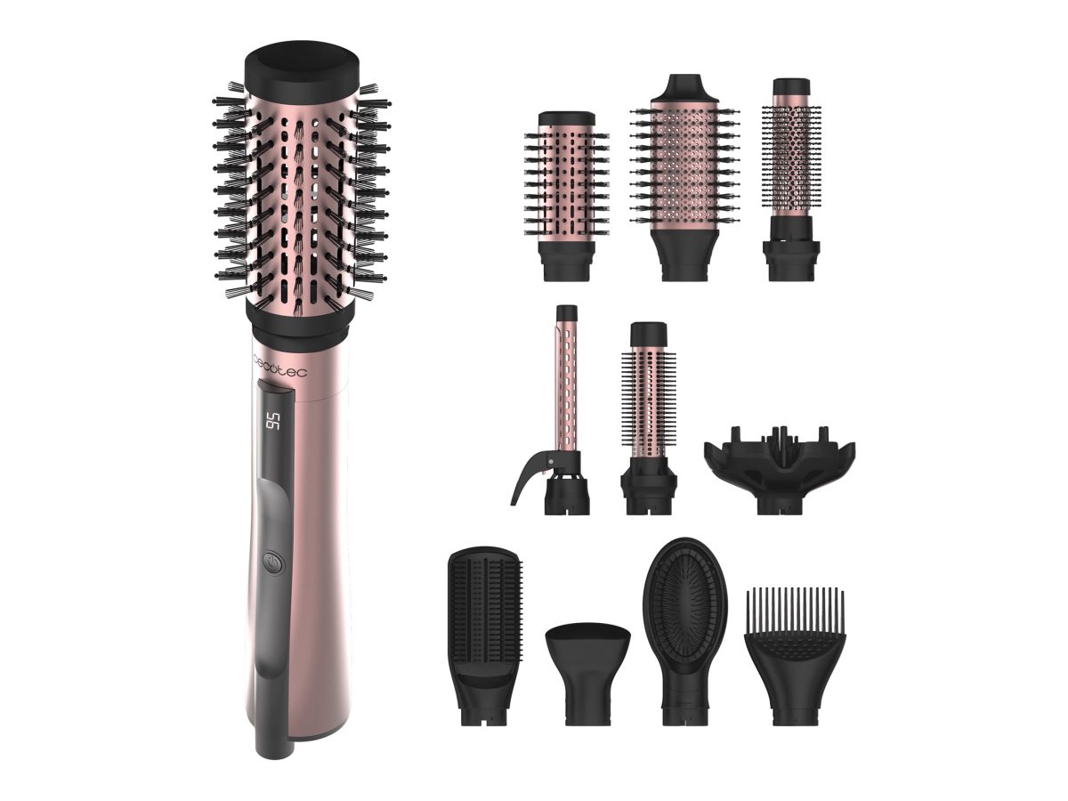 Cecotec Air Brush, CeramicCare 10in1 AirBrush, Ion conditioning, Number of heating levels 3, 1200 W, Black/Pink