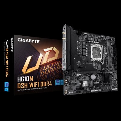 Gigabyte H610M D3H WIFI DDR4, Processor family Intel, Processor socket LGA1700, Supported hard disk drive interfaces SATA, M.2, Number of SATA connectors 4