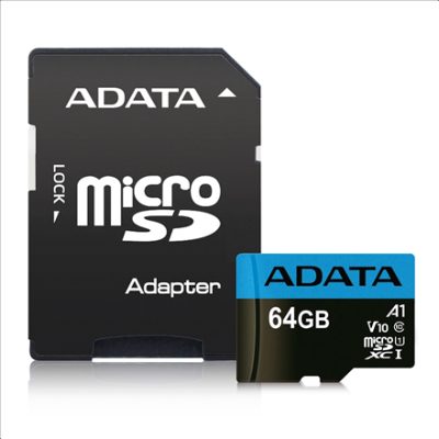 Premier, UHS-I, 64 GB, MicroSDXC, Flash memory class 10, Adapter