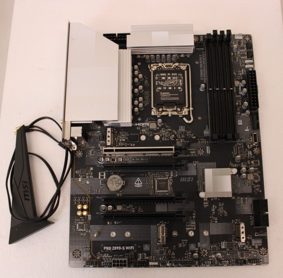 MSI PRO Z890-S WIFI, Processor family Intel, Processor socket LGA1851, DDR5, Supported hard disk drive interfaces SATA, M.2, Number of SATA connectors 4, USED, REFURBISHED, WITHOUT  ACCESSORIES, ONLY BACKPANEL INCLUDED