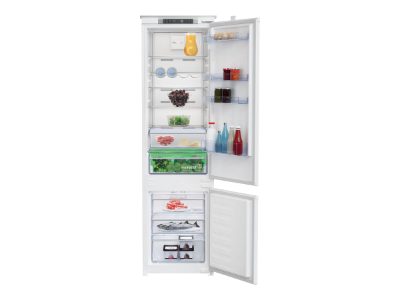 BEKO Refrigerator, BCNA306E42SN, Energy efficiency class E, Built-in, Combi, Height 193.5 cm, No Frost system, Fridge net capacity 215 L, Freezer net capacity 69 L, Display, 37 dB, White