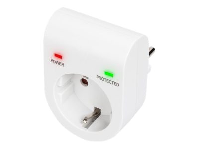 Surge protector with power and protected LED safety outlet, DN-95400, Sockets quantity 1