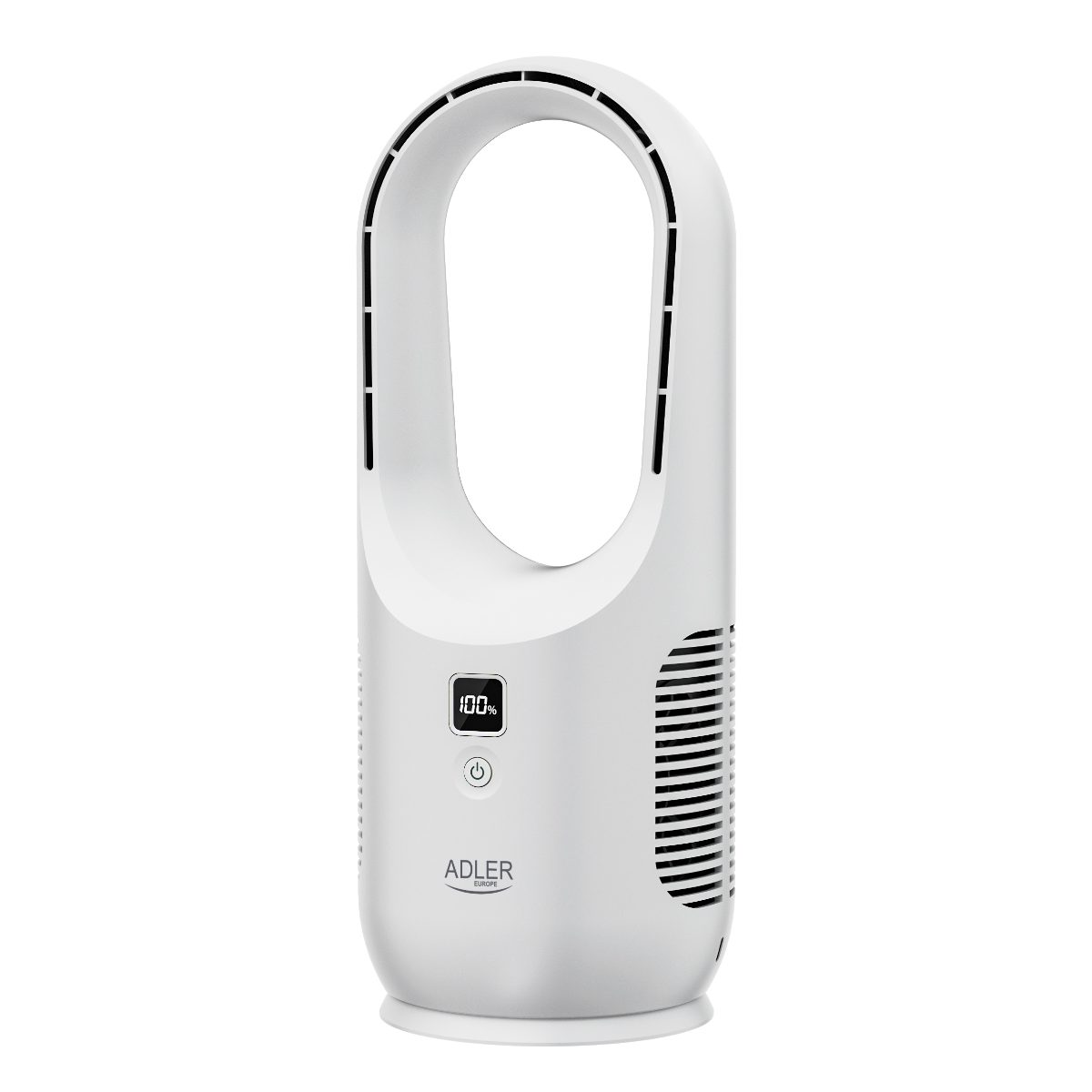 Adler Bladeless Rechargeable Fan, AD 7343, Desk Fan, Diameter 14 cm, Number of speeds 3, White