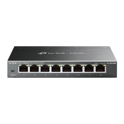 Switch, TL-SG108E, Web managed, Wall mountable, Gigabit Ethernet (copper) ports quantity 8, Power supply type External, 36 month(s)