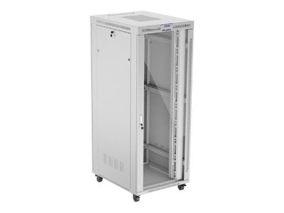 Rack cabinet 19" free-standing 42U/800x1000 (flat pack) with glass door, LCD, FF01-8042-12SL, Grey