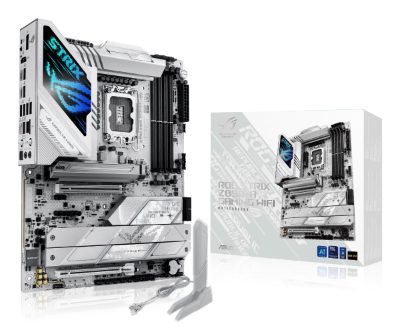 Mainboard, ASUS, Intel Z890, LGA1851, ATX, Memory DDR5, Memory slots 4, 1xPCI-Express 4.0 16x, 1xPCI-Express 5.0 16x, 5xM.2, 1xHDMI, 1xDisplayPort, 1xAudio-In, 1xAudio-Out, 2xUSB 3.0, 5xUSB 3.1, 1xUSB-C, 2xUSB-C w/Thunderbolt, 1xOptical S/PDIF, 1xRJ45, ROGSTRIXZ890-AGAMWIFI