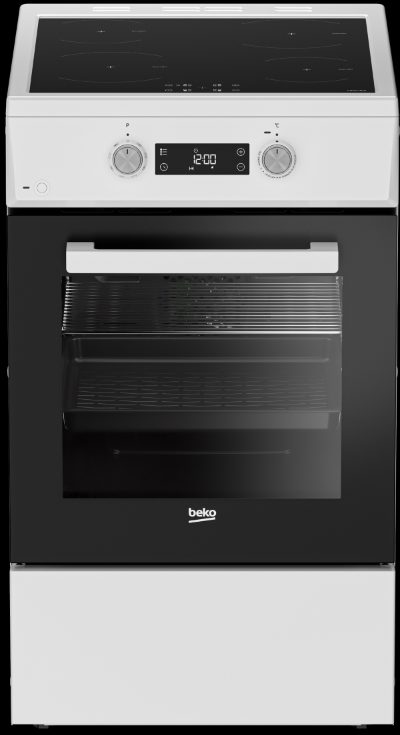 BEKO Cooker, FSM59305WDT, Hob type Induction, Oven type Electric, White, Width 50 cm, Grilling, Depth 60 cm, 60 L