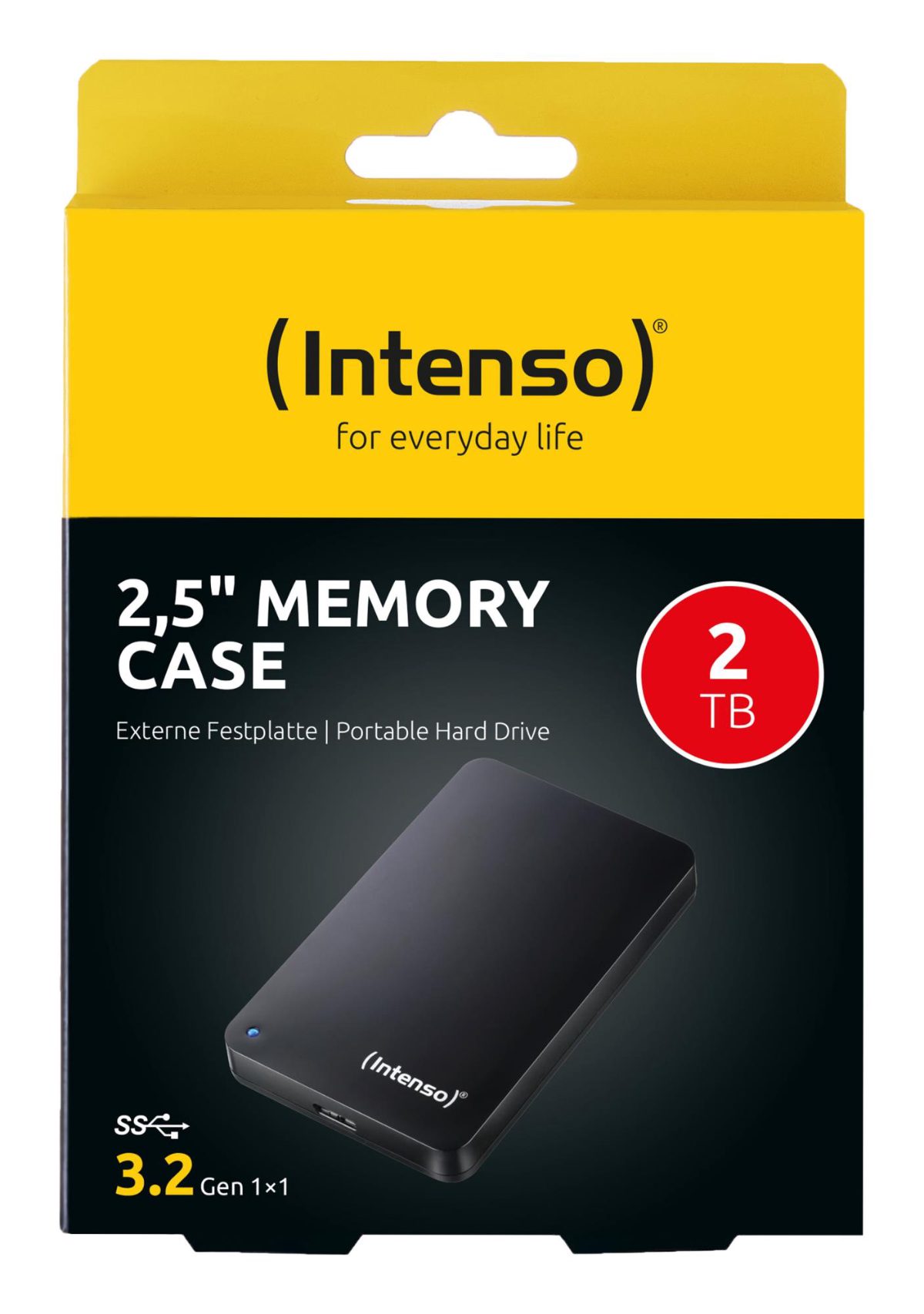 External HDD, INTENSO, Memory Case, 2TB, USB 3.0, Colour Black, 6021580