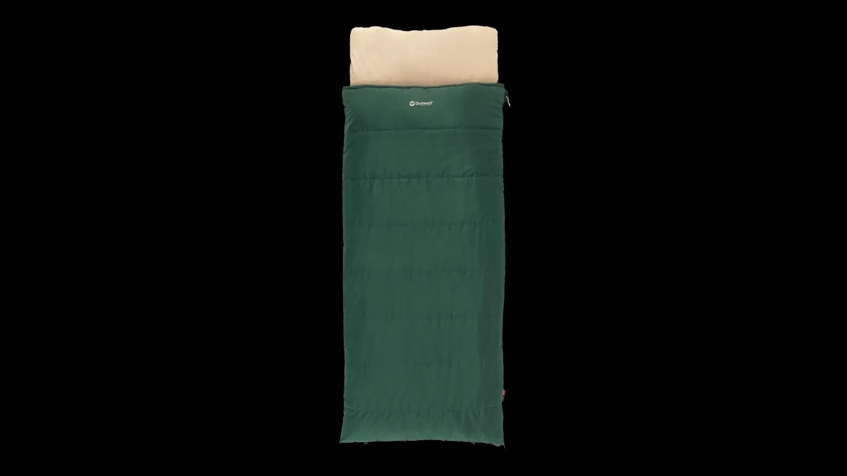 Outwell Contour Prime Green, Sleeping Bag, 220 x 85 cm, Temperature -13 to 16 °C, 2-way L-shape open-end with auto lock