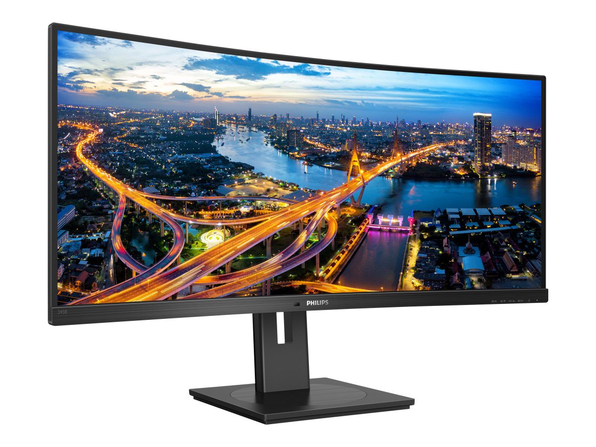 Curved UltraWide, 345B1C, 34  ", VA, WQHD, 21:9, 100 Hz, 5 ms, 3440 x 1440, 300   cd/m², HDMI ports quantity 1, Black, Warranty 24 month(s)