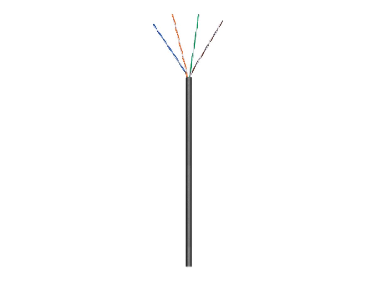 Goobay Outdoor Network Cable, CAT 5e U/UTP, AWG 26/7, Cable length: 100 m, Black