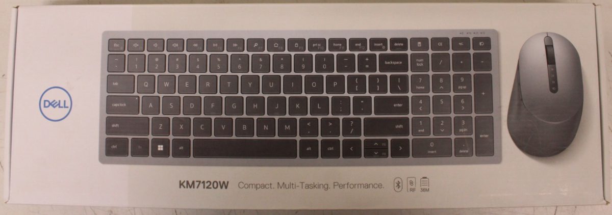Dell Keyboard and Mouse KM7120W Wireless US/LT, SALE OUT. Dell Pro Plus KM7120W, Keyboard and Mouse Set, Wireless, Mouse included, Bluetooth, Wireless connection, Lithuanian, Titan Gray, DEMO, UNPACKED BATTERIES