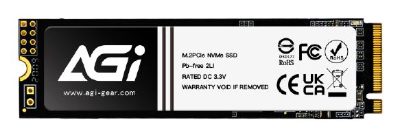 SSD, AGI TECHNOLOGY, 600xTBW rating, MTBF 1600000 h, Read speed 3200 MB/s, Write speed 1700 MB/s, NVMe Yes, PCI Express 3.0, M.2, 1000 GB, AGI1T0GIMAI298-CB