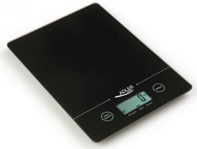 Kitchen scales, Adler AD 3138, Maximum weight (capacity) 5 kg, Graduation 1 g, Display type LCD, Black