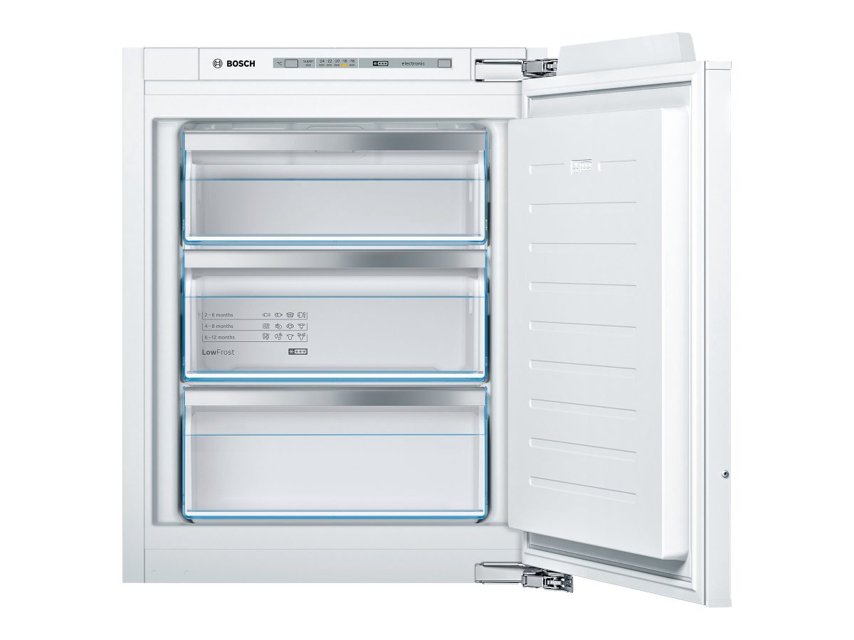 Freezer, GIV11AFE0, Energy efficiency class E, Upright, Built-in, Height 71.2 cm, Total net capacity 72 L, White