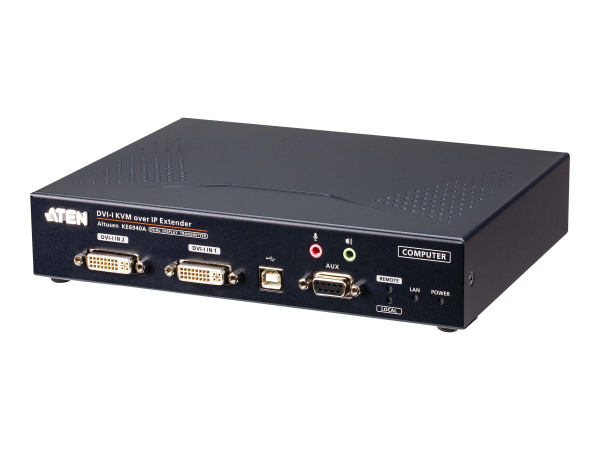 DVI-I Dual Display KVM over IP Extender Transmitter, KE6940AT, Warranty 36 month(s)