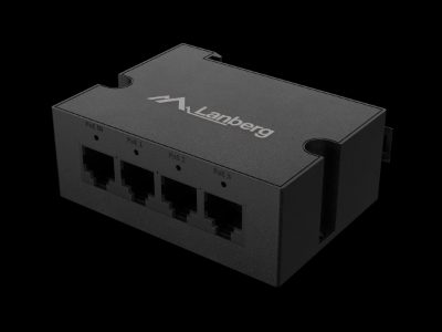 Switch PoE Extender 1xIn 3xOut Fast Ethernet Din Rail at 30W metal clips, DIN-FE4-AT-30W