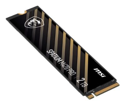 SSD, MSI, SPATIUM M470 PRO, 2TB, M.2, PCIe Gen4, NVMe, 3D NAND, Write speed 5000 MBytes/sec, Read speed 6000 MBytes/sec, 2.15mm, TBW 640 TB, MTBF 150000 hours, S78-440Q990-P83