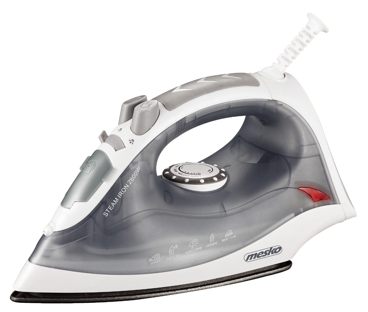 MS 5037, Steam Iron, 2800 W, Water tank capacity 170 ml, Continuous steam 35 g/min, Grey