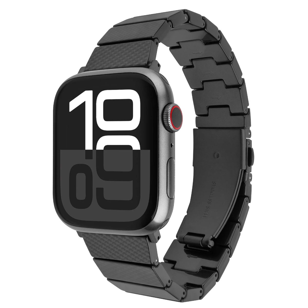 Resin Strap for Apple Watch 44/45/46/49mm, Carbon Black, Epoxy resin