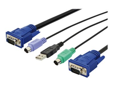 KVM Cable Set DS-19232, KVM switch, Length: 3 m, Black